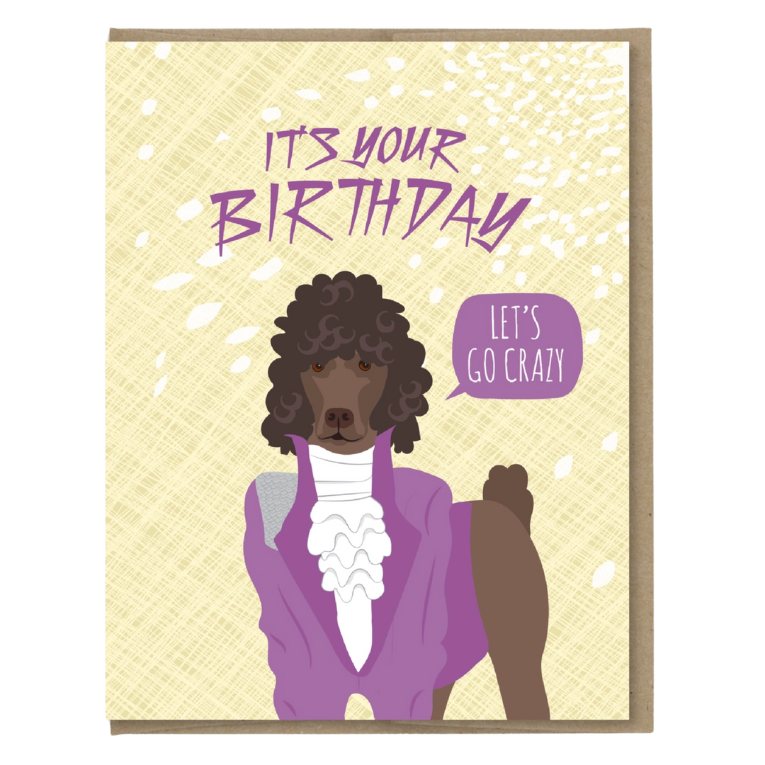 Prince Poodle Birthday Card