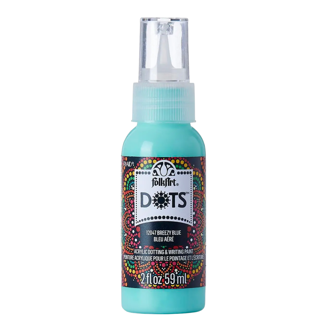 Folkart Dots Acrylic Paint 2 oz - Breezy Blue