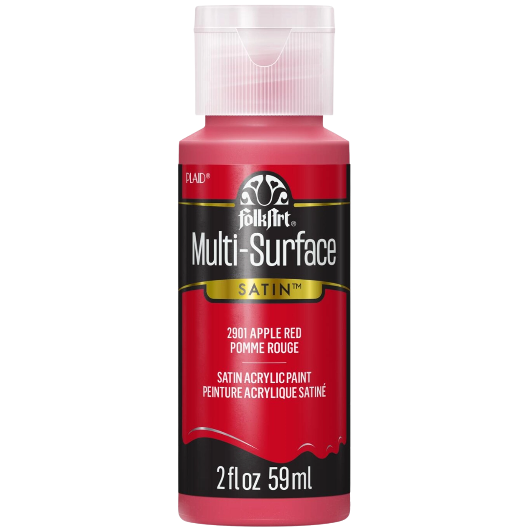Folkart Multi-Surface Satin Acrylic Paint 2 oz - Apple Red