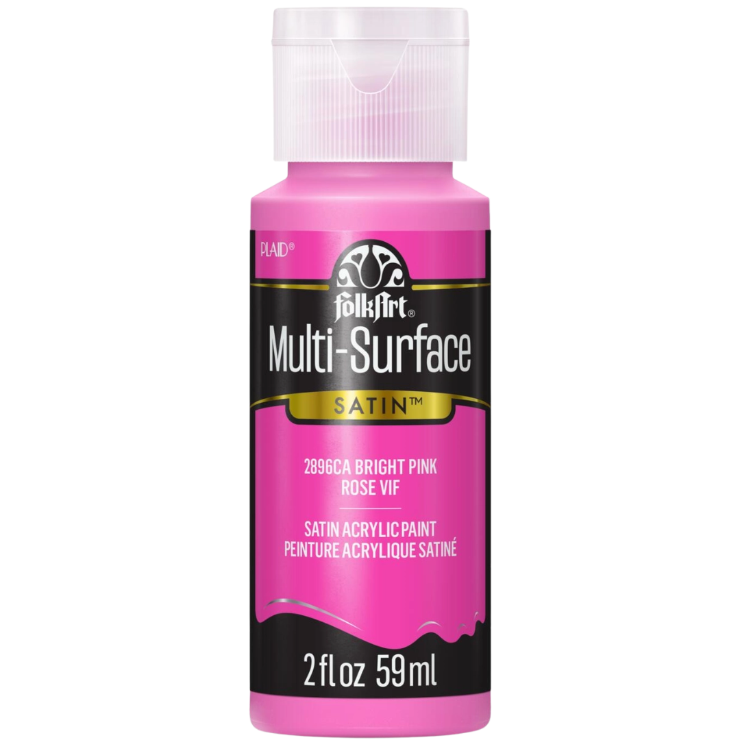 Folkart Multi-Surface Satin Acrylic Paint 2 oz - Bright Pink