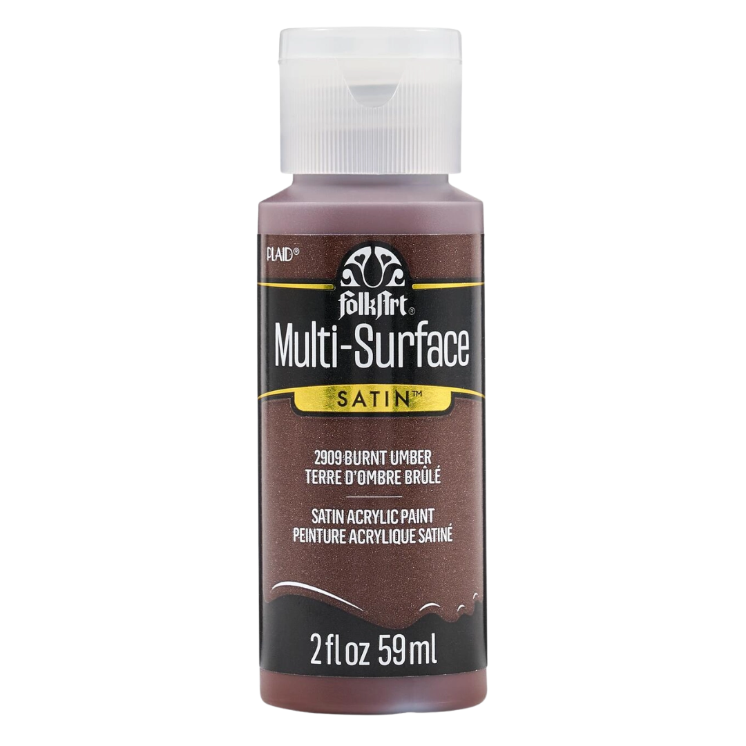 Folkart Multi-Surface Satin Acrylic Paint 2 oz - Burnt Umber