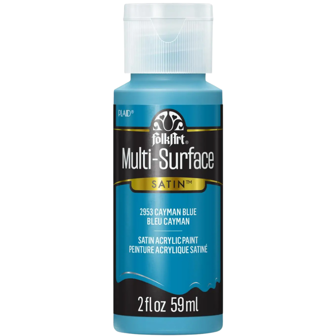 Folkart Multi-Surface Satin Acrylic Paint 2 oz - Cayman Blue