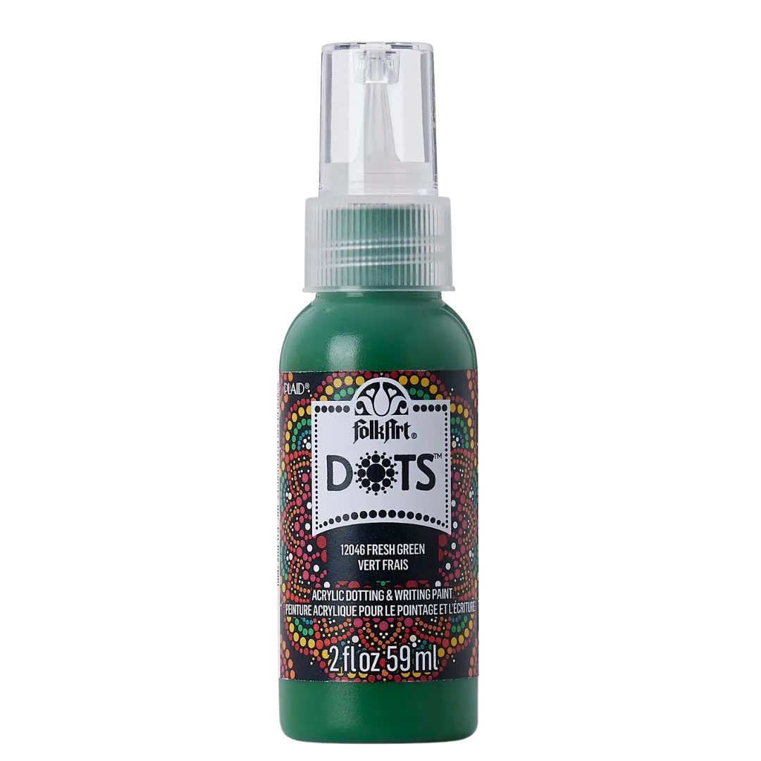 Folkart Dots Acrylic Paint 2 oz - Fresh Green