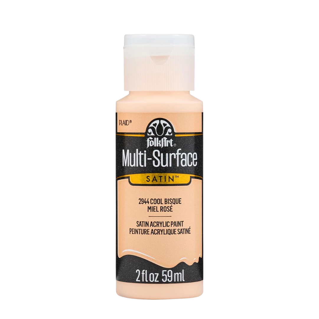 Folkart Multi-Surface Satin Acrylic Paint 2 oz - Cool Bisque