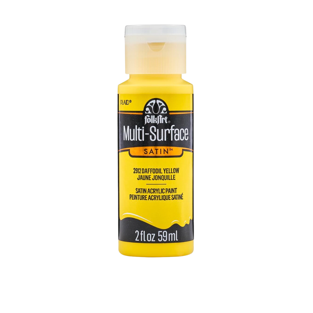 Folkart Multi-Surface Satin Acrylic Paint 2 oz - Daffodil Yellow