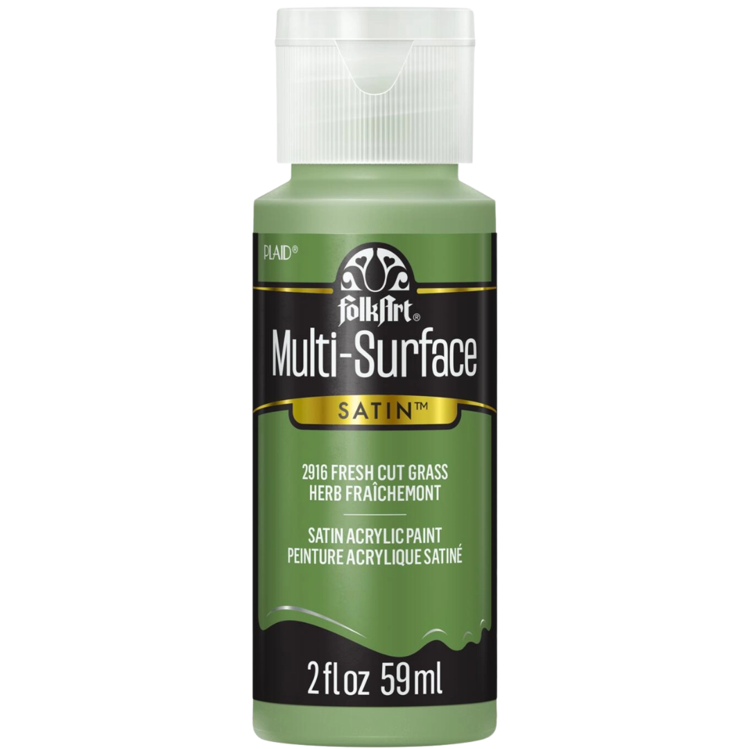 Folkart Multi-Surface Satin Acrylic Paint 2 oz - Fresh Cut Grass