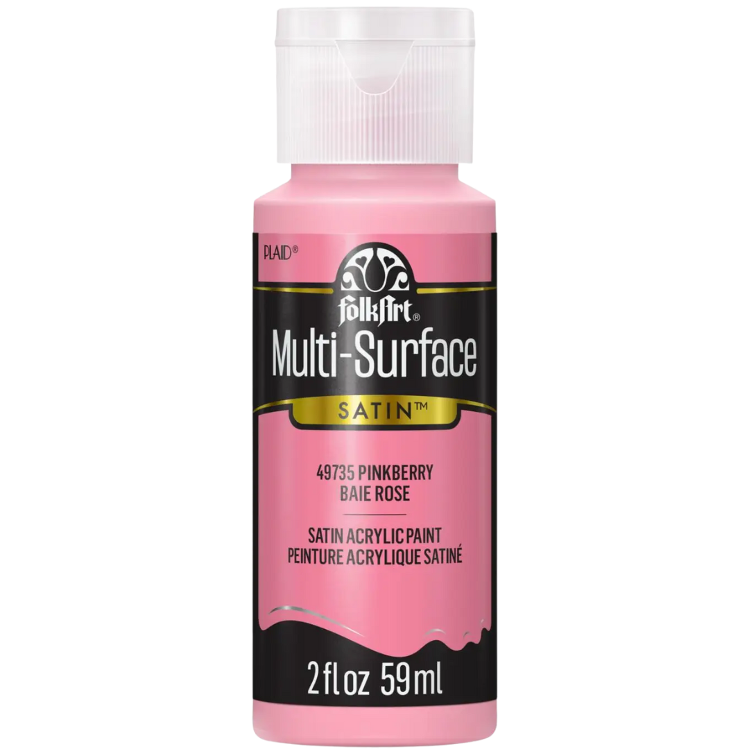 FolkArt Multi-Surface Satin Acrylic Paint 2 oz - Pinkberry