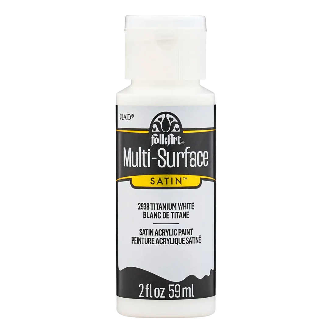 FolkArt Multi-Surface Satin Acrylic Paint 2 oz - Titanium White