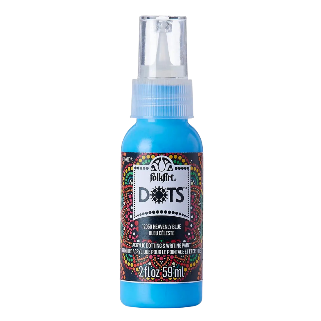 Folkart Dots Acrylic Paint 2 oz - Heavenly Blue