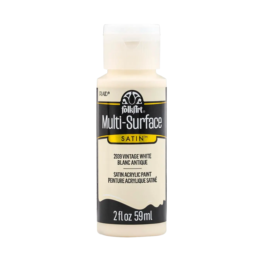 FolkArt Multi-Surface Satin Acrylic Paint 2 oz - Vintage White