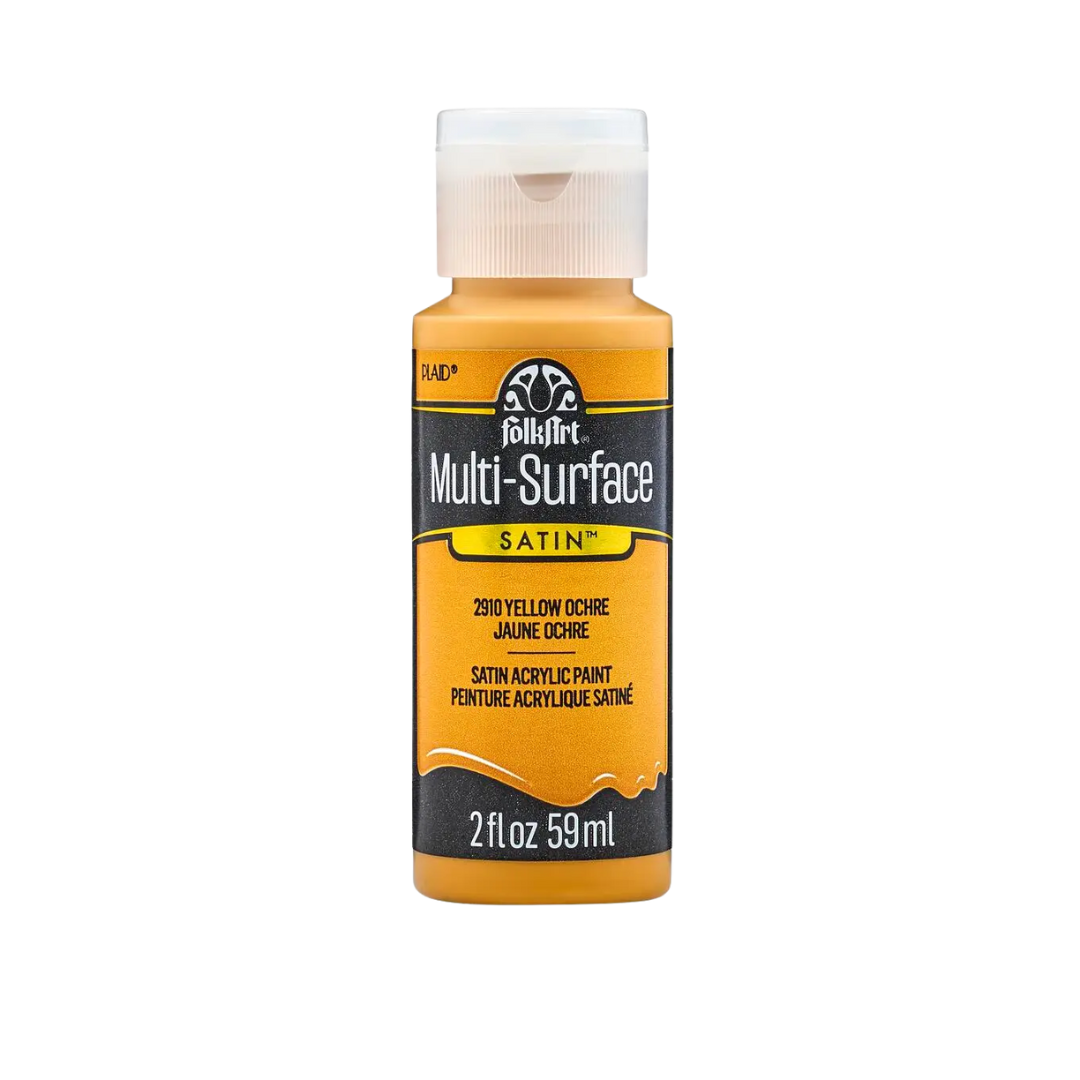 FolkArt Multi-Surface Satin Acrylic Paint 2 oz - Yellow Ochre