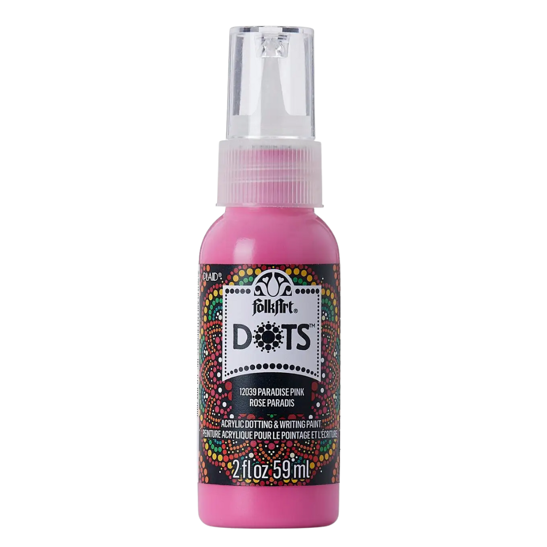 Folkart Dots Acrylic Paint 2 oz - Paradise Pink