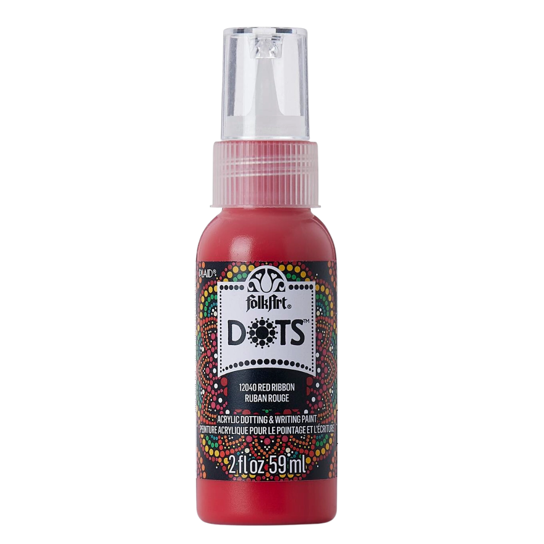 Folkart Dots Acrylic Paint 2 oz - Red Ribbon