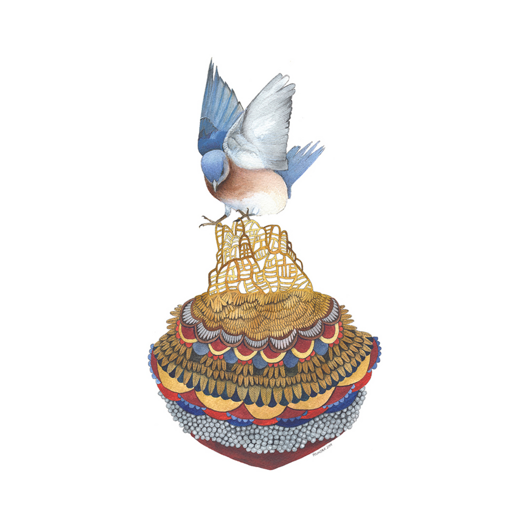 Quilted Bundles: Bird II - Art Print
