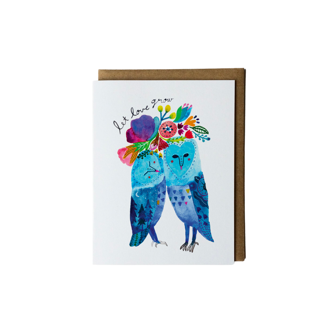 Barn Owl Let Love Grow Greeting Card