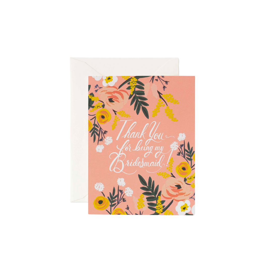 Bridesmaid Thank You card