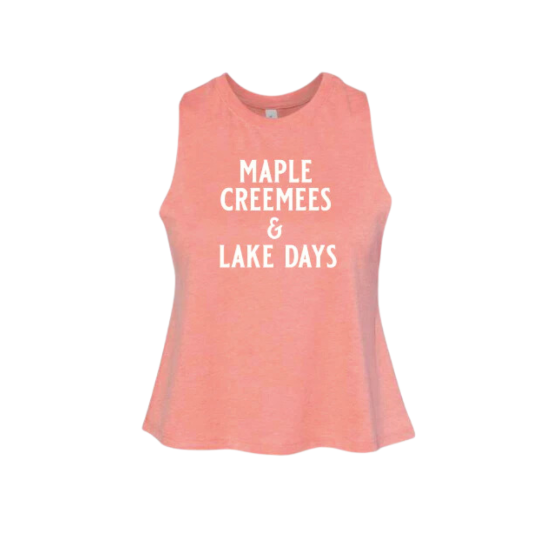 Maple Creemees & Lake Days Cropped Tank - Heather Sunset