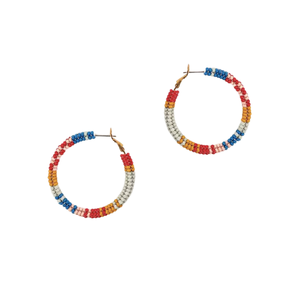 Patchwork Tube Beaded Earrings