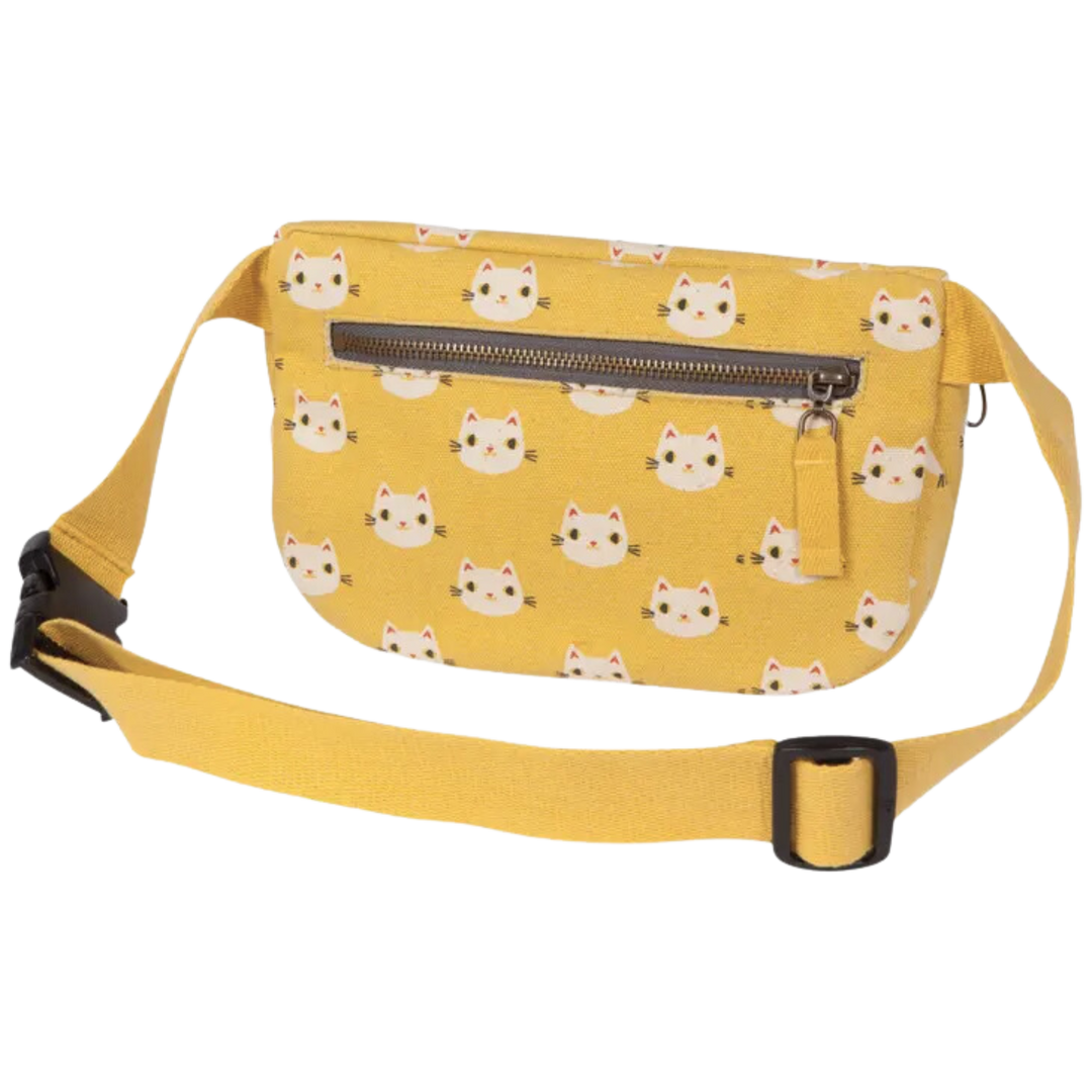 Meow Meow Cats Cotton Hip Bag with Adjustable Strap