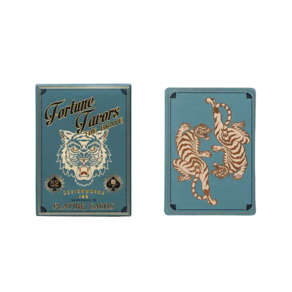 Playing Cards - Teal "Fortune Favors the Brave"