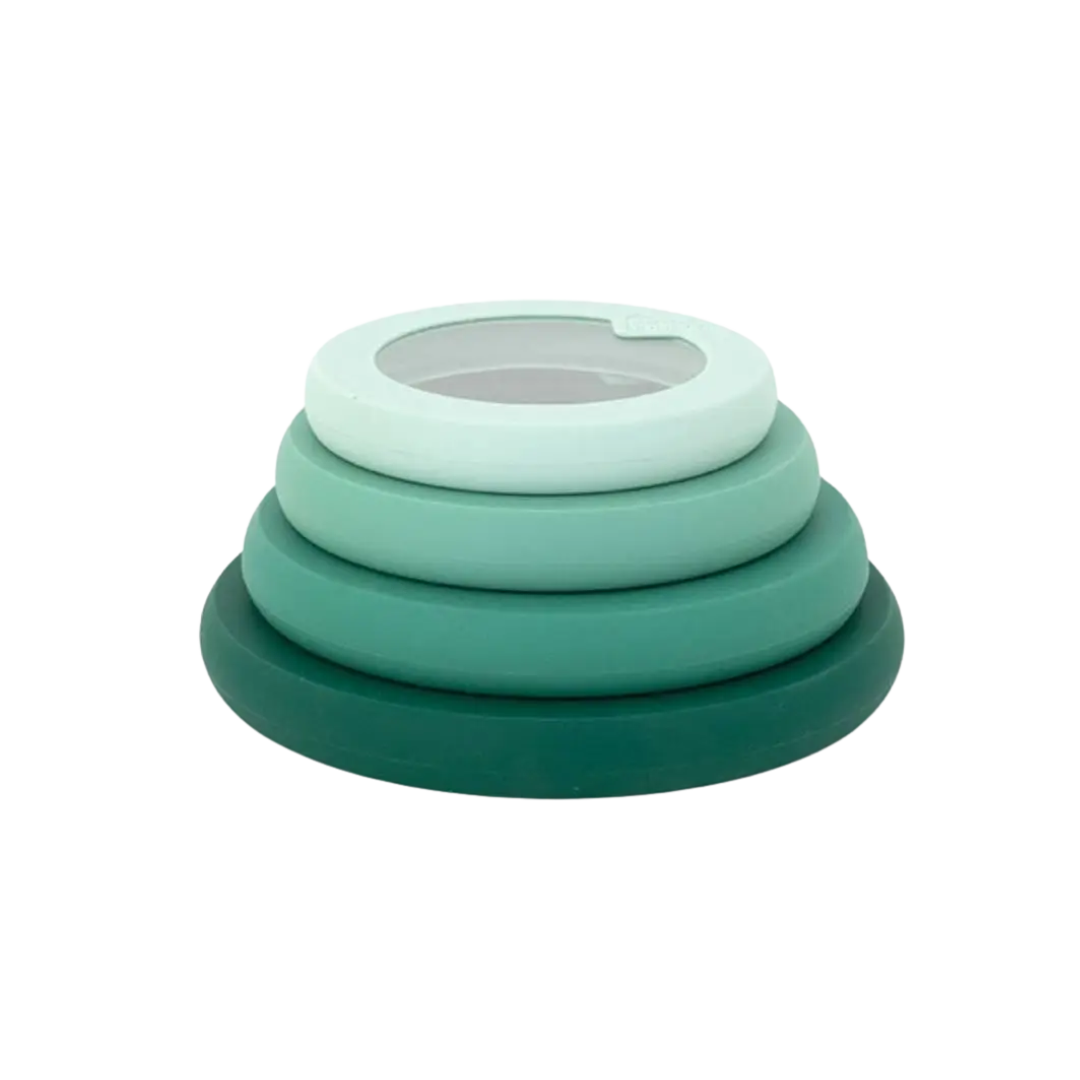 Food Huggers Silicone & Glass Bowl Lids - set of 4