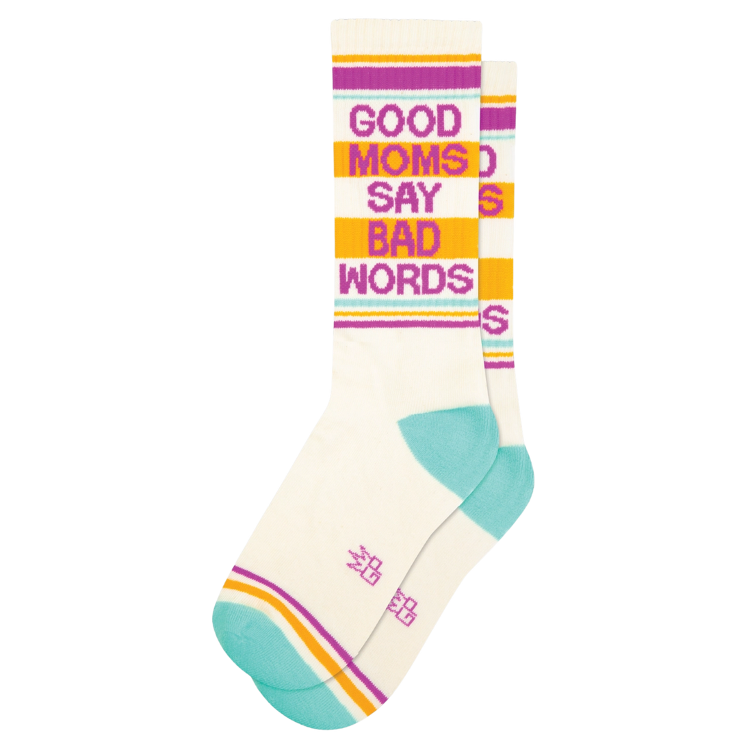 Good Moms Say Bad Words Gym Crew Socks