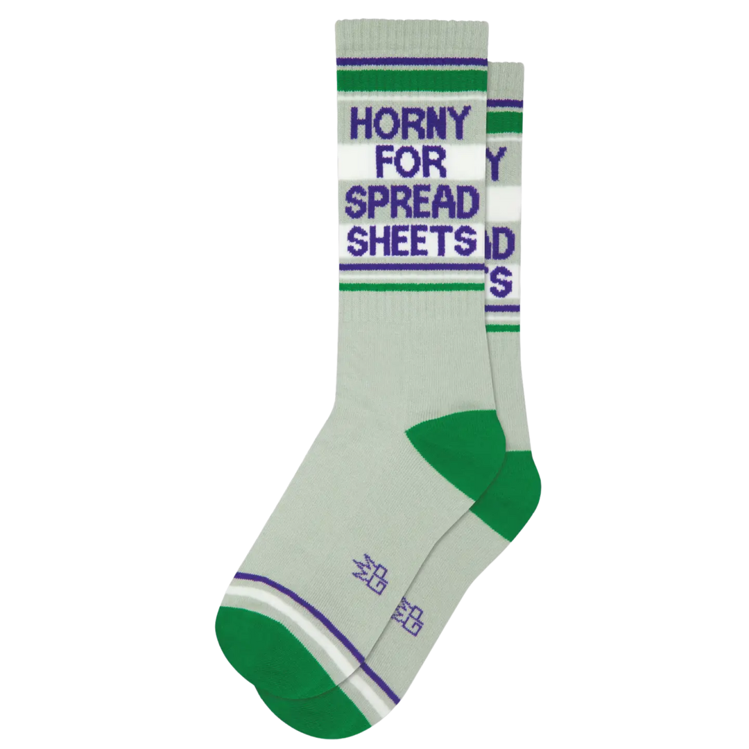 Horny For Spread Sheets Gym Crew Socks