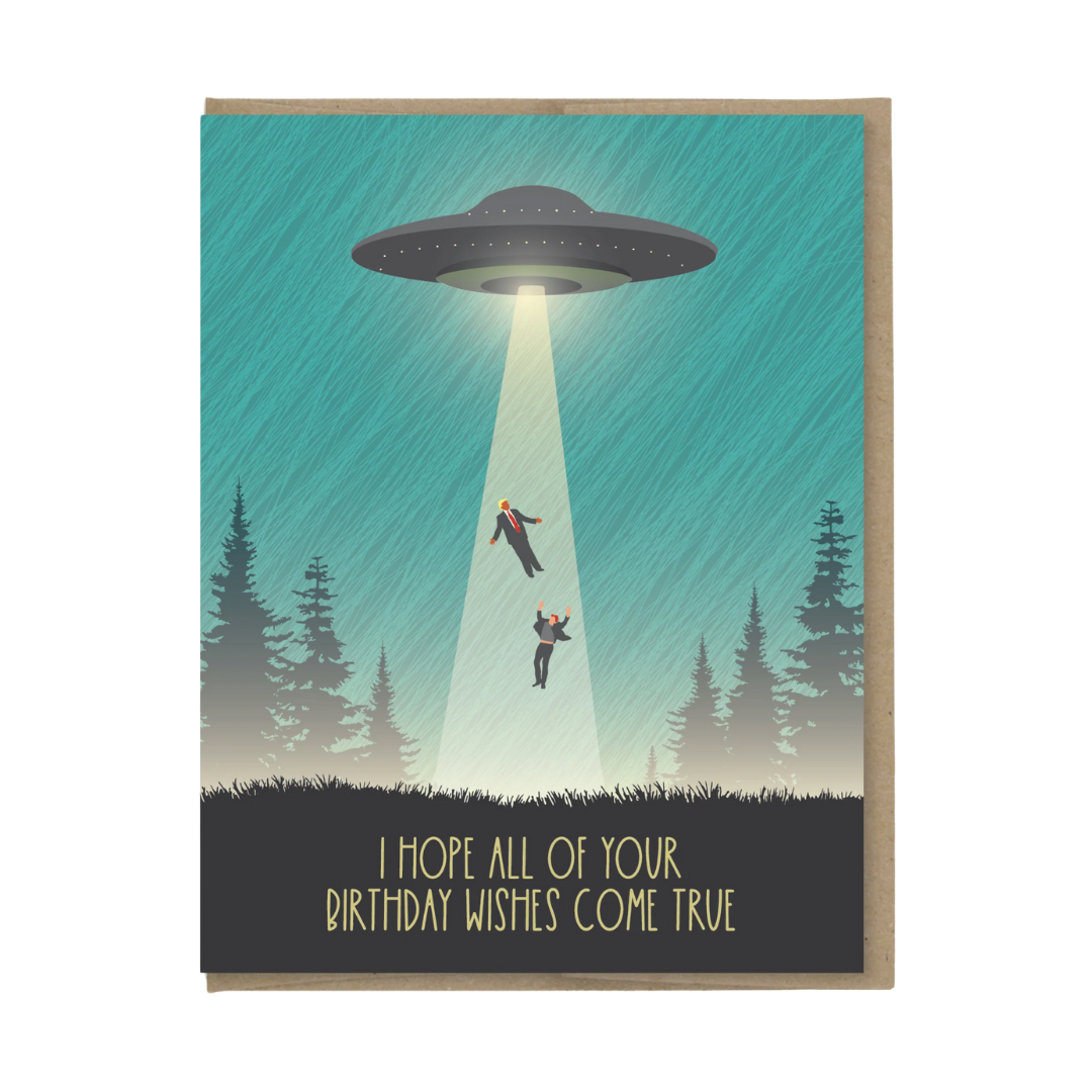 UFO Birthday Wishes Card