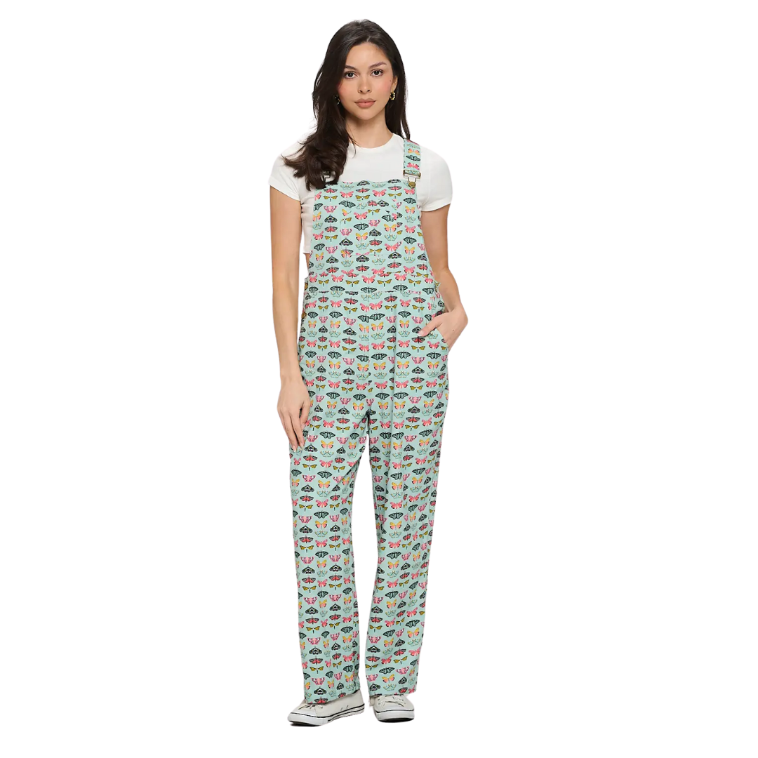 Colorful Butterfly Print Overalls