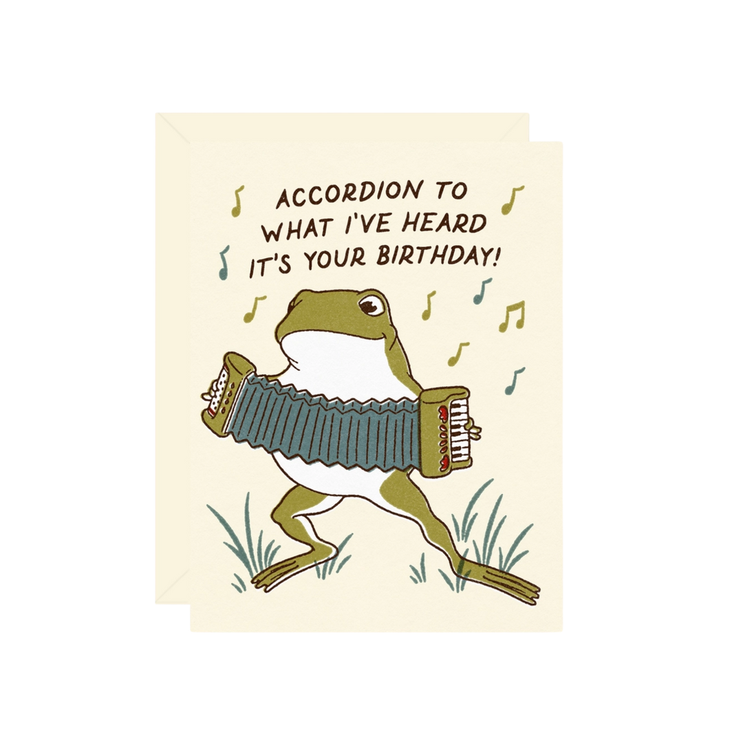 Accordion Frog Birthday Card