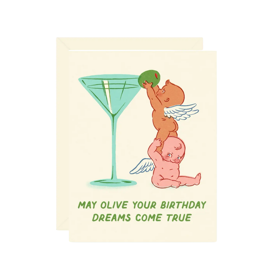 Martini Olive Dream Birthday Card