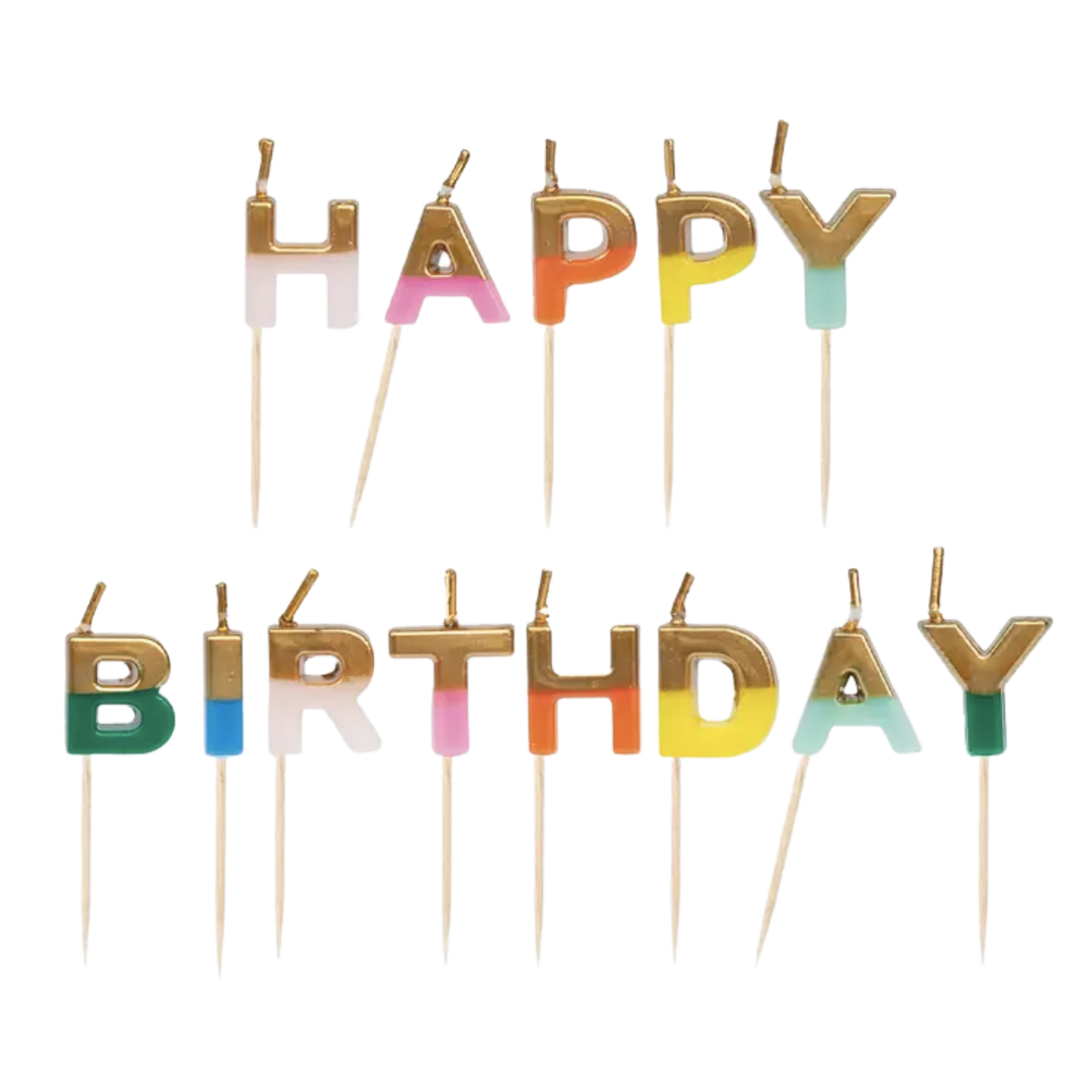Rainbow Happy Birthday Candles