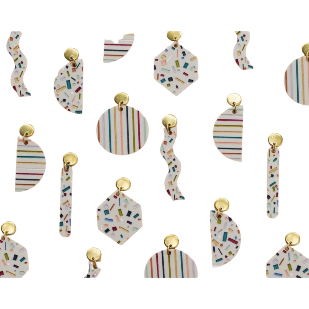 Jewel Tone Confetti Earrings