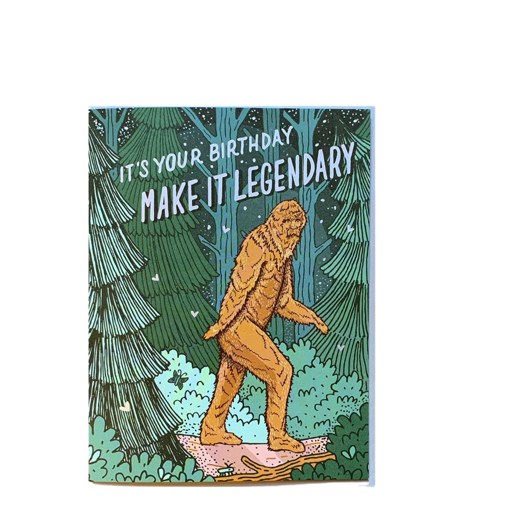 Bigfoot Birthday Greeting Card