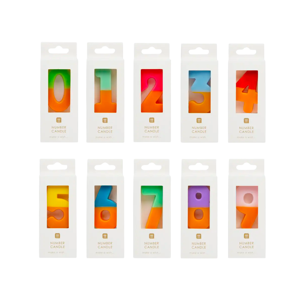 Multicolored Number Candles