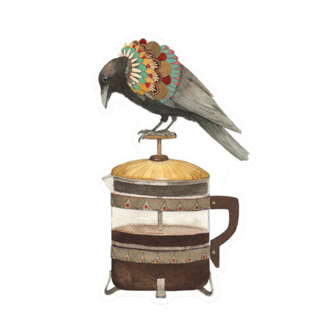 Coffee and Crow Sticker