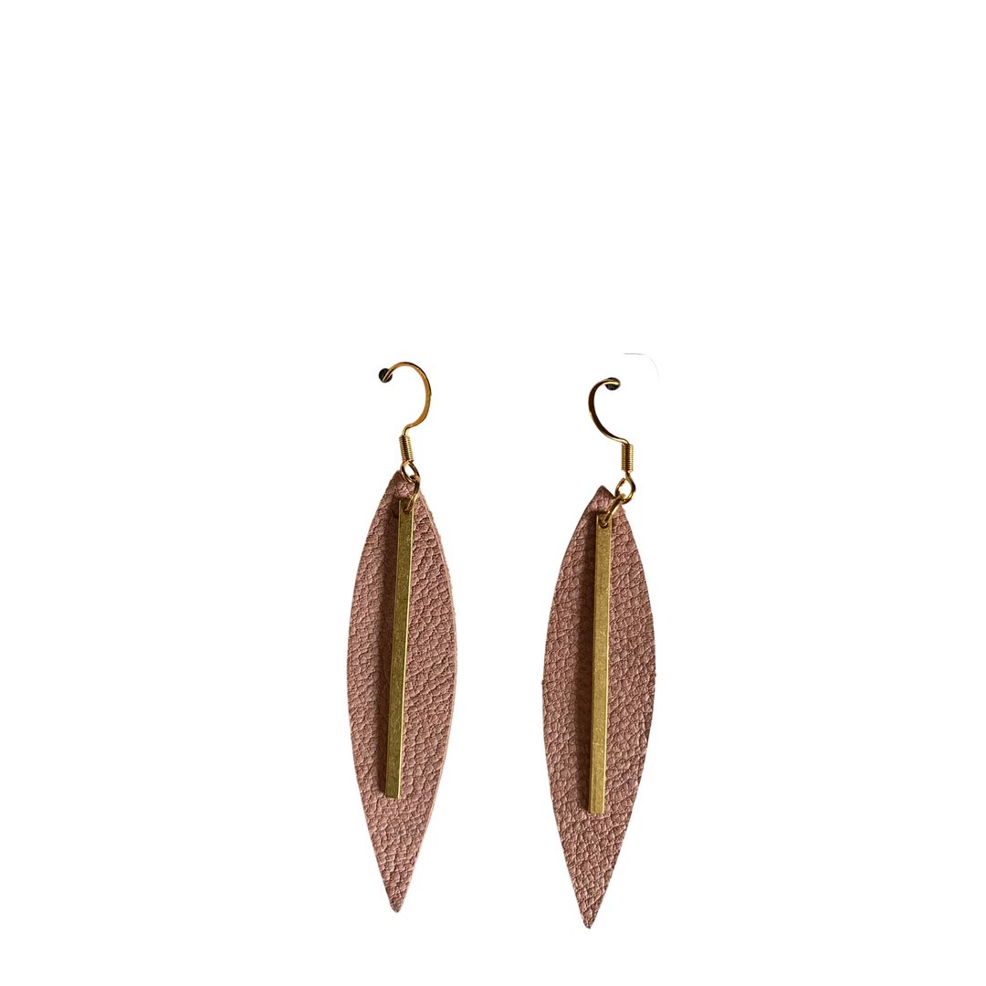 Large Raindrop Leather Earrings