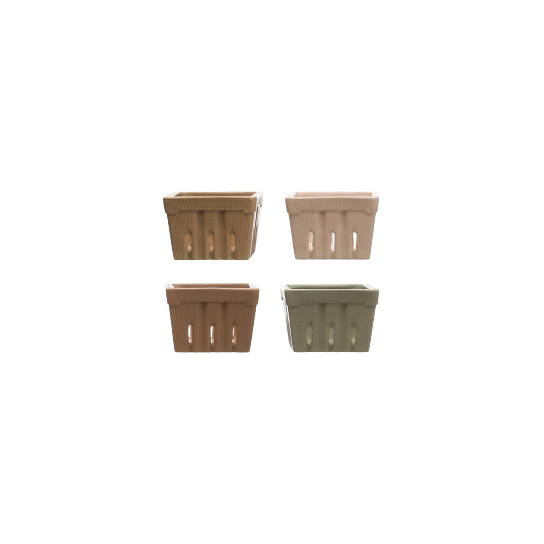 Textured Stoneware Berry Basket