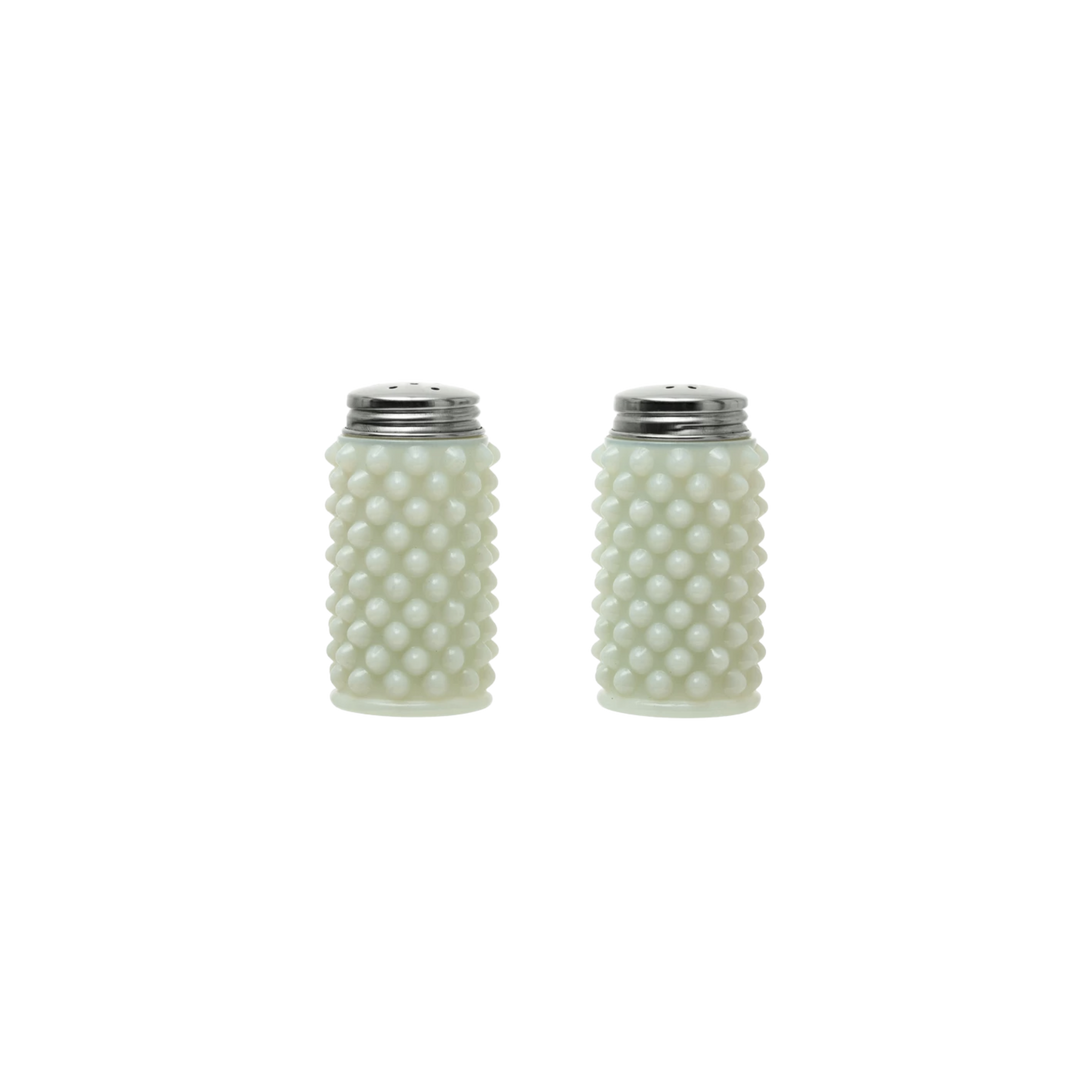 Milk Glass Salt and Pepper Shakers, Set of 2