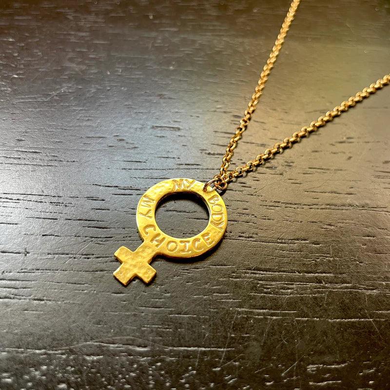 My Body My Choice Brass Pendant