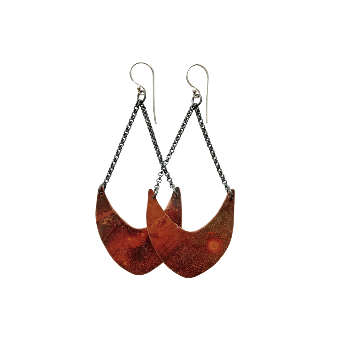 Large Copper Pendulums Earrings