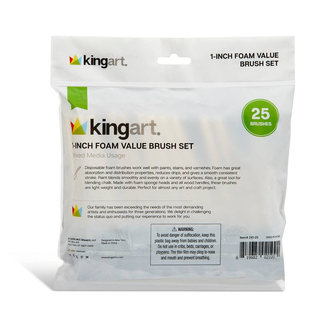 Foam Brushes 1” 25 pc