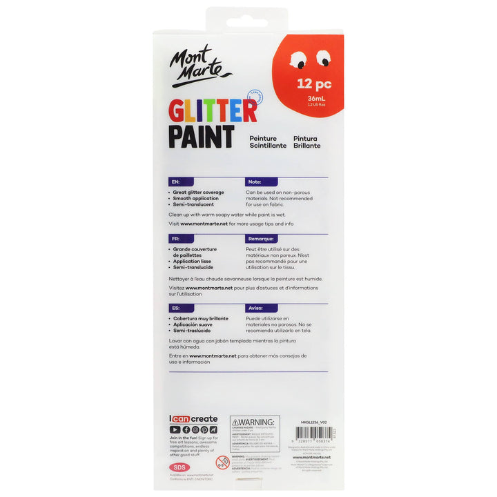 Glitter Paint 12pc x 36ml (1.2 US fl. oz)