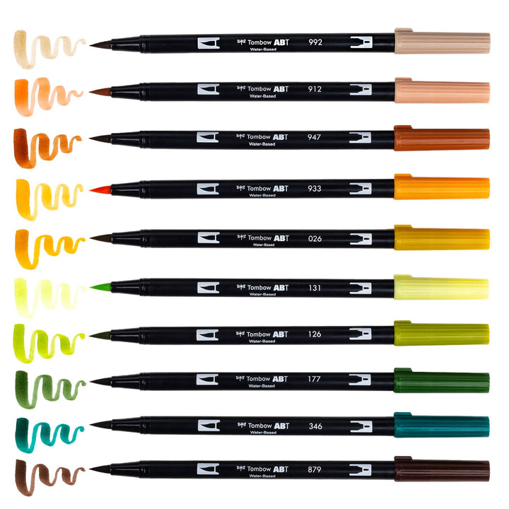 Dual Brush Pen Art Markers 10-Pack, Seventies