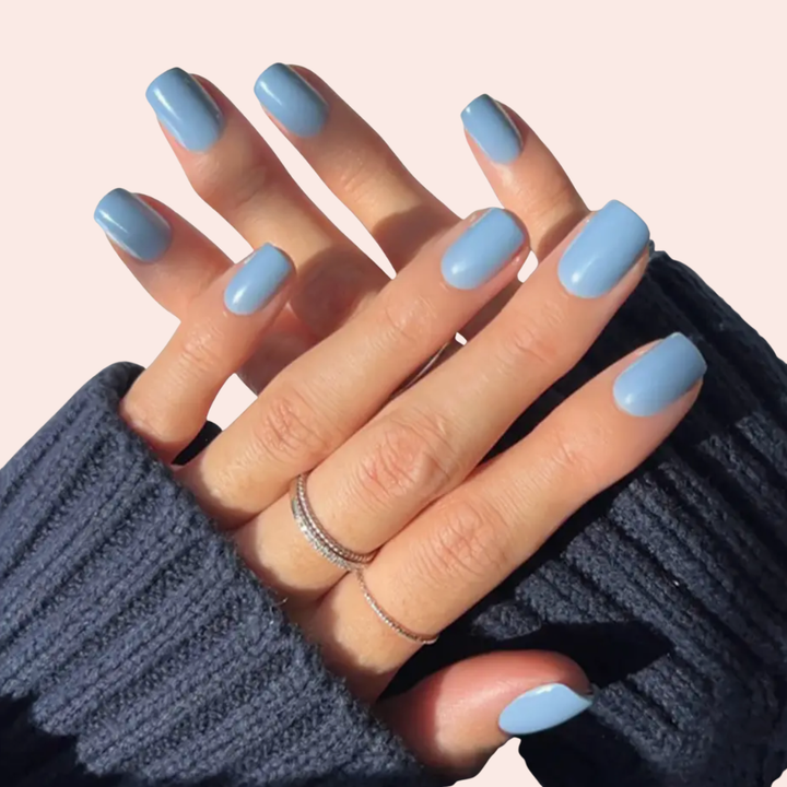Cashmere Blue Short Squoval Press-On Nails