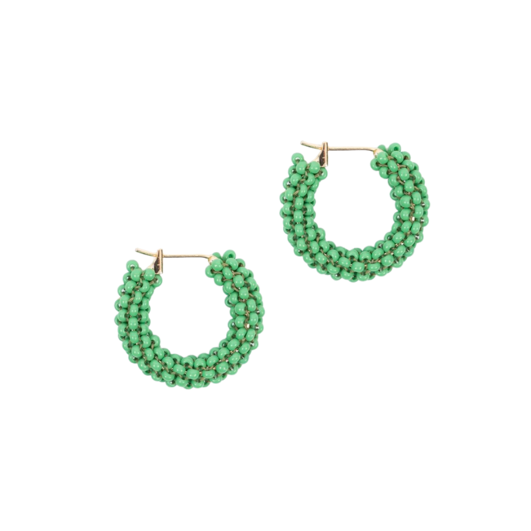 Pop of Color Beaded Hoop Earring