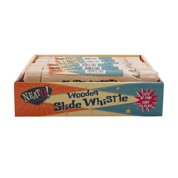 Neato! Wooden Slide Whistle, 6.5" Sealed Musical Toy, Retro