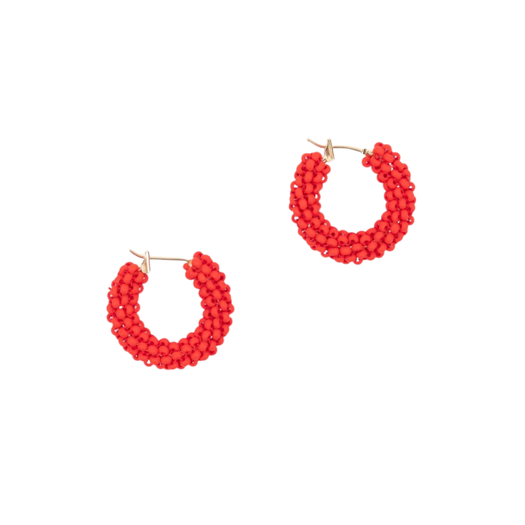 Pop of Color Beaded Hoop Earring