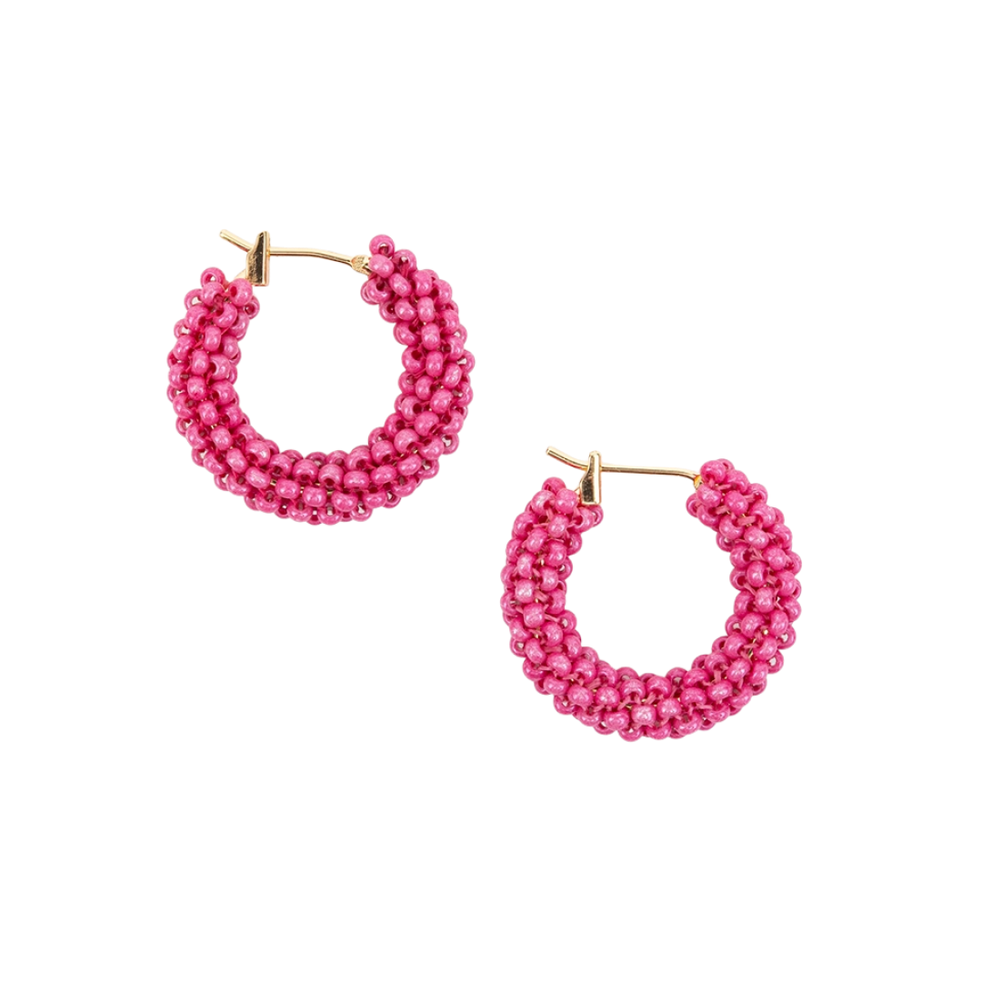 Pop of Color Beaded Hoop Earring
