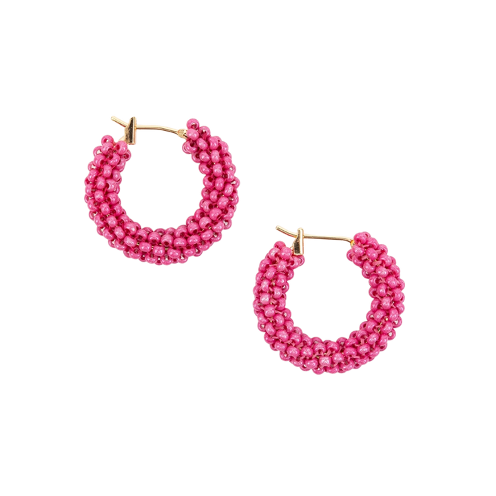 Pop of Color Beaded Hoop Earring